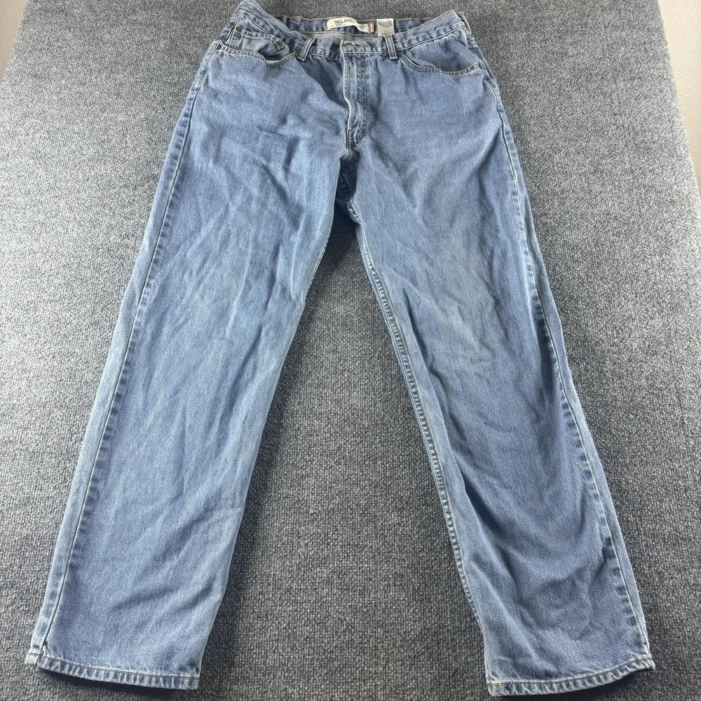 Levis 550 Jeans Mens 38x34 Blue Relaxed Tapered Light Wash Denim Workwear Pants